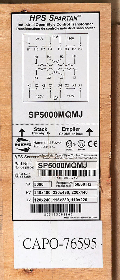 Hammond Power Solutions SP5000MQMJ Transformer | 5.90325 EKVA 240x480V 120x240V