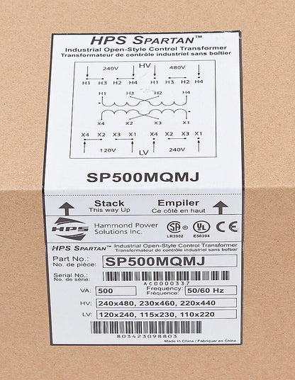 Hammond Power Solutions SP500MQMJ Transformer | 240x480V Primary 120x240V Secondary 50/60Hz Seismic Compliant