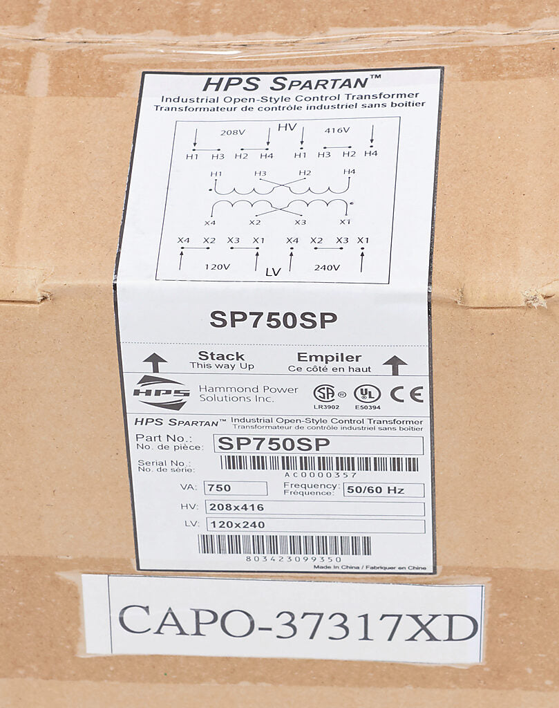 Hammond Power Solutions SP750SP Transformer | 208x416V Primary Seismic Compliant