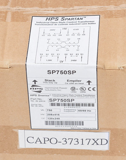 Hammond Power Solutions SP750SP Transformer | 208x416V Primary Seismic Compliant