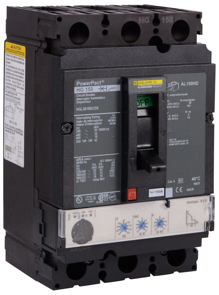 HGL36150U44X - Schneider Electric/ Square D Feed-Thru 150 Amp 3 Pole Circuit Breaker - Essential Electric Supply