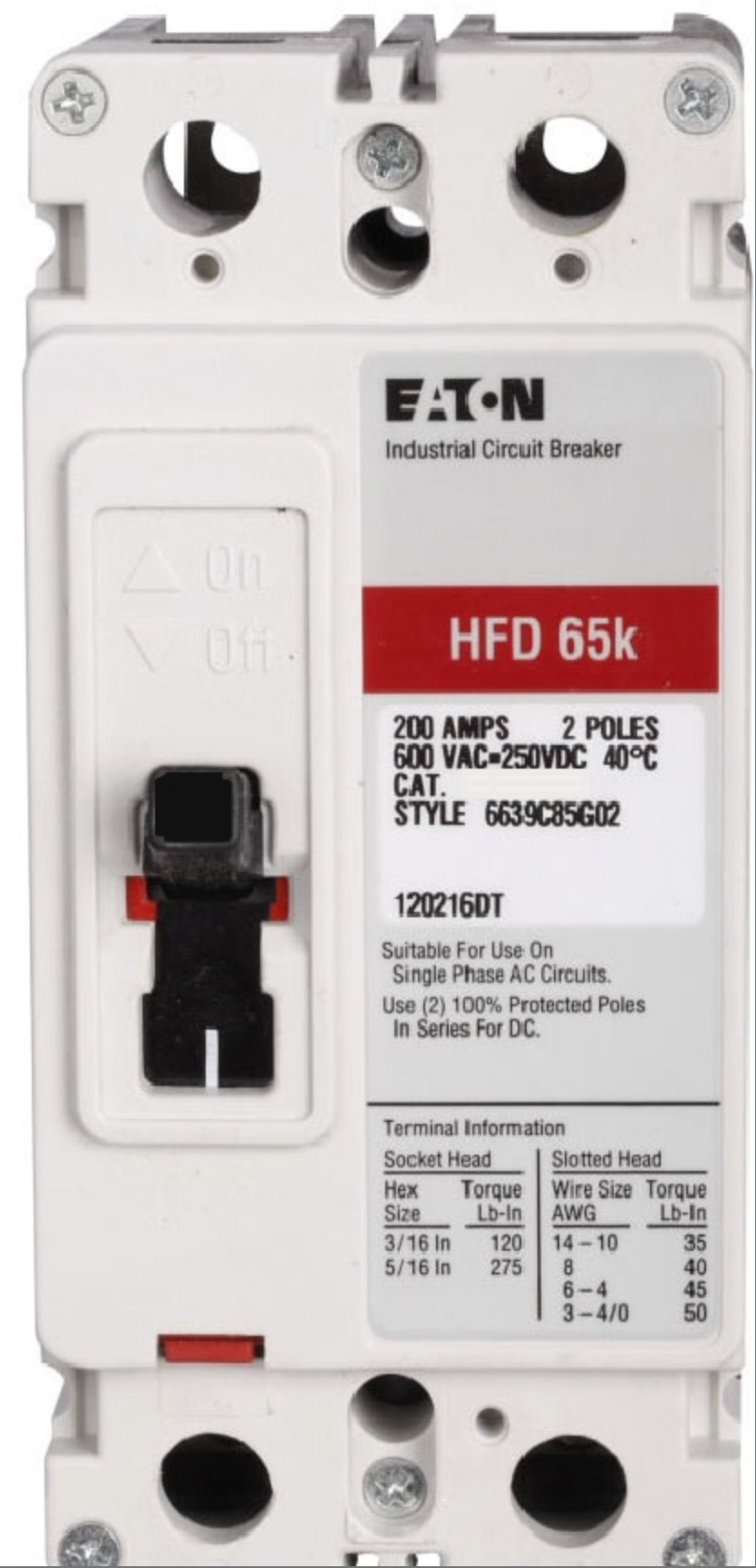 HFD2110LBP10 - Westinghouse/ Cutler Hammer/ Eaton Feed-Thru 110 Amp 2 Pole Circuit Breaker - Essential Electric Supply