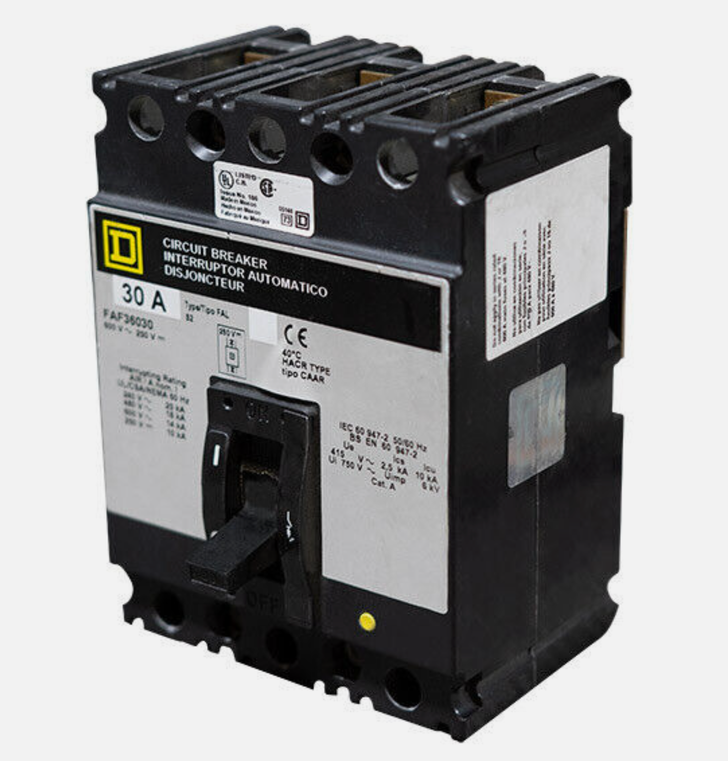 FAF32050 - Square D Bolt-On 240V 50A 3 pole circuit breaker 10kA@240V - Essential Electric Supply