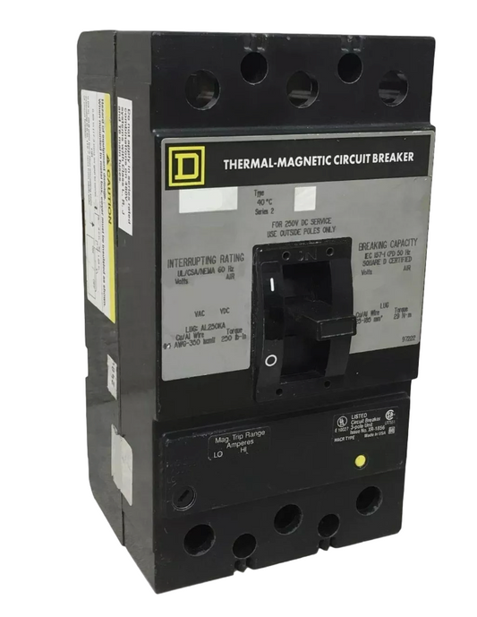 KHL3622522DC1625 - Square D Feed-Thru 600V 225A 3 pole circuit breaker 20kA@500V - Essential Electric Supply