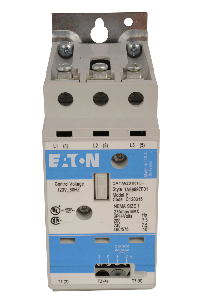 Cutler Hammer W+201K2CF Contactor | 600V 3P 27A 3 Phase Advantage Series