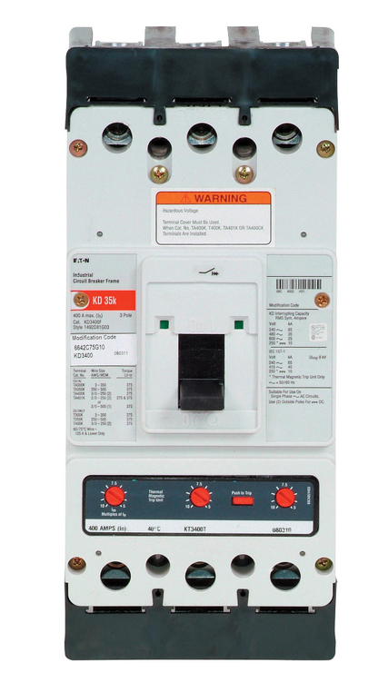 Eaton KDB3125L Circuit Breaker | 600V 125A 3P 35kA@480V Feed-Thru Series C