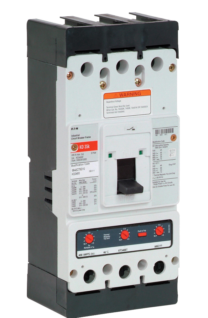 Eaton KDB3125L Circuit Breaker | 600V 125A 3P 35kA@480V Feed-Thru Series C