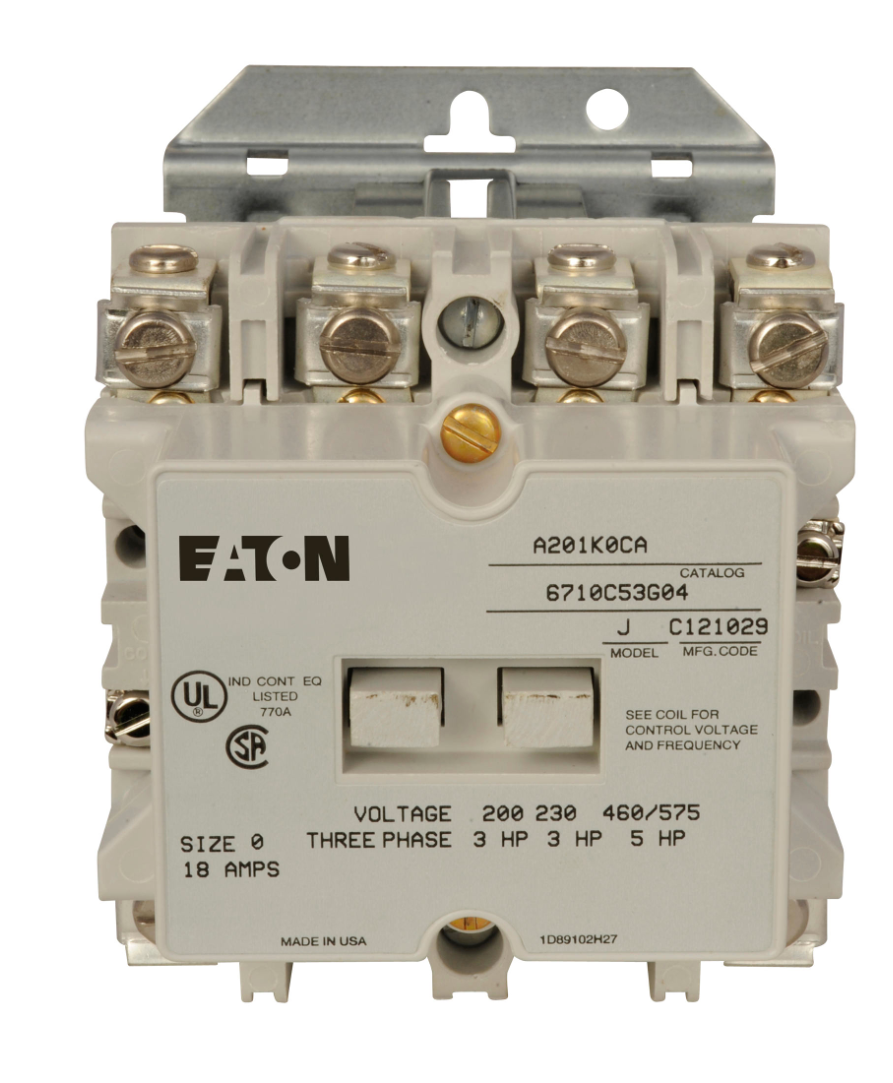 Eaton A201KACA Enclosed Magnetic Starter 3 pole 3 phase 600V 9A 120V coil A201