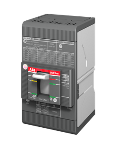 ABB XT1NU3125AFD000XXX Circuit Breaker | 600V 125A 3P 25kA@480V Bolt-On SACE Tmax XT