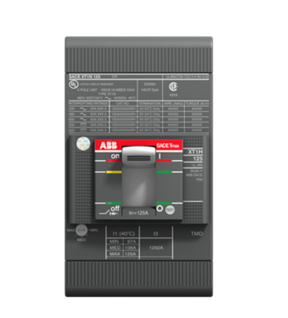 ABB XT1NU3125AAA000XXX Molded Case Distribution Equipment | 600Y/347/690V Tmax XT