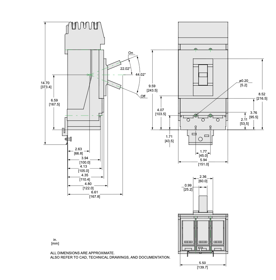 Square D LGA36250U31X Circuit Breaker | 600V 250A 3P 35kA@480V I-Line Style Plug-In Powerpact