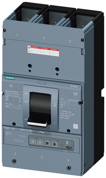 Siemens 3VA6712-6HN31-0AA0 Molded Case Circuit Breaker 1200A 3-Pole 600V LSI 3VA