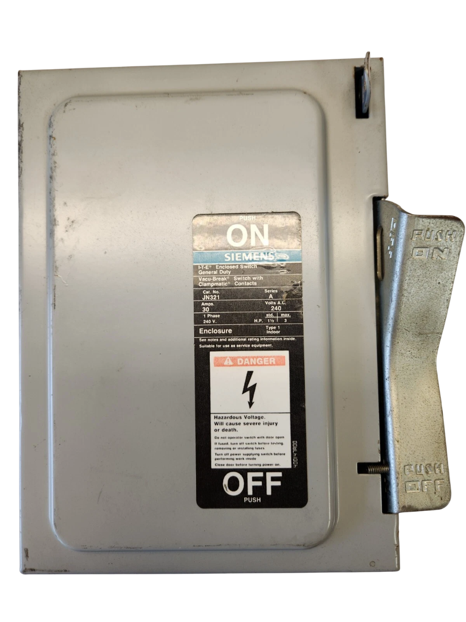 Siemens JN321 Switch | 240V 30A 1P 100kA@240V Vacu-Break