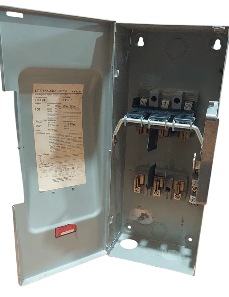 Siemens JN423 Disconnect | 240V 100A Fusible 3P 100kA@240V Vacu-Break