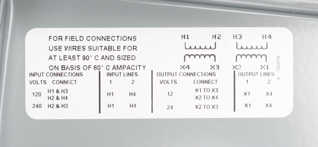 Acme Electric T111687 Transformer | 1 Phase 240 X 480V 5KVA 24/48V Buck Boost