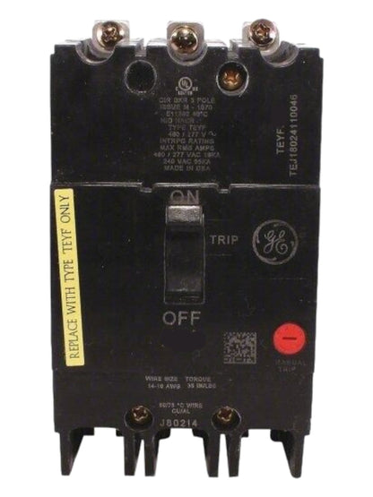 TEYF330 - General Electric Bolt-on Panelboard 480V 30A 3 pole circuit breaker 18kA@480V - Essential Electric Supply