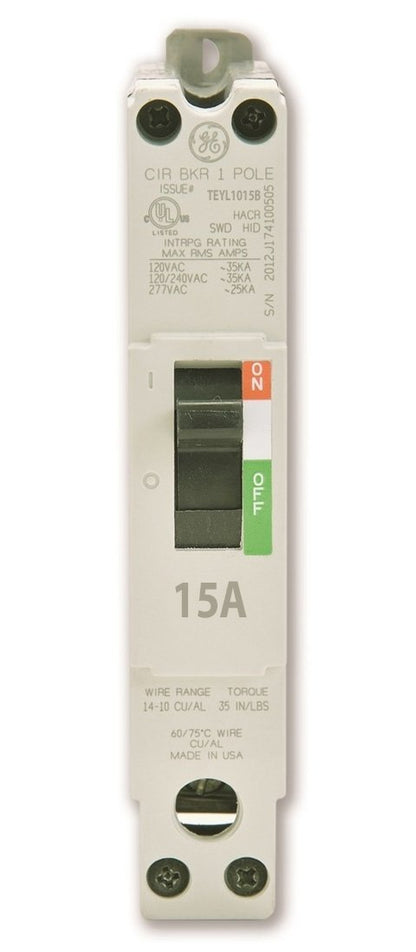 General Electric TEYL1015B Circuit Breaker | 480V 15A 1P 65kA@480V Bolt-On TEYL Series