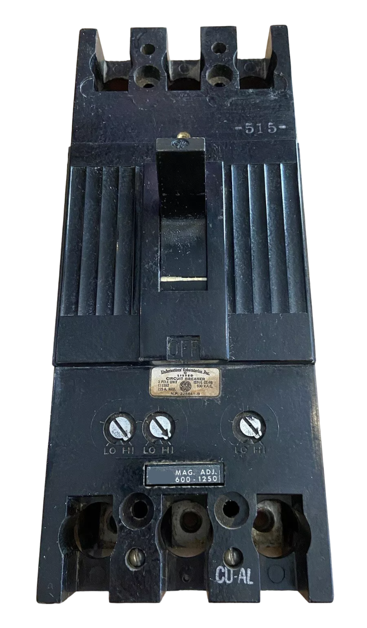 General Electric TFJ236250 Circuit Breaker | 600V 250A 3P 22kA@480V Bolt-On F225 Line