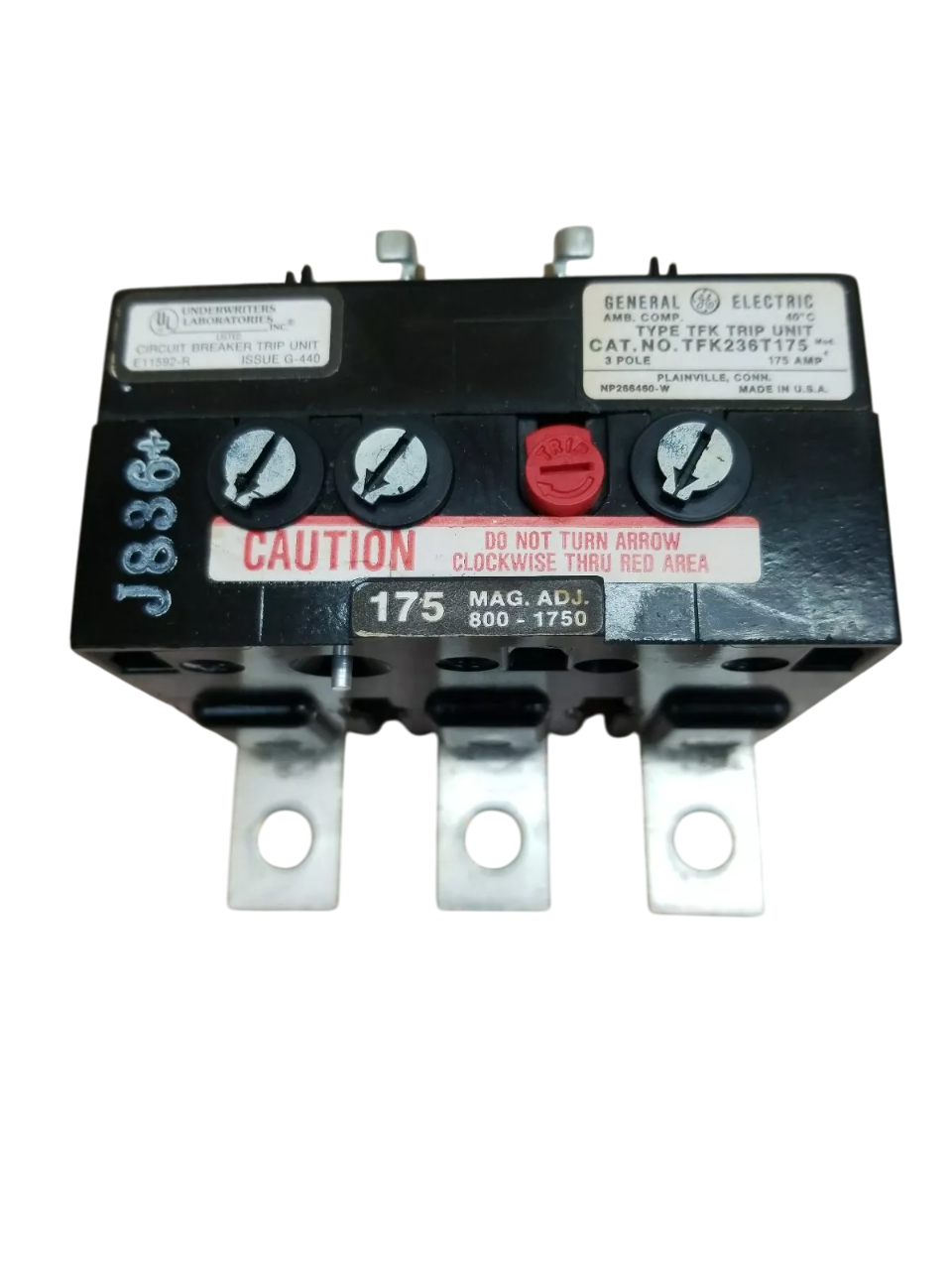 General Electric TFK236T175 Circuit Breaker | 175A 600V 3P LI Thermal Magnetic F225 Line
