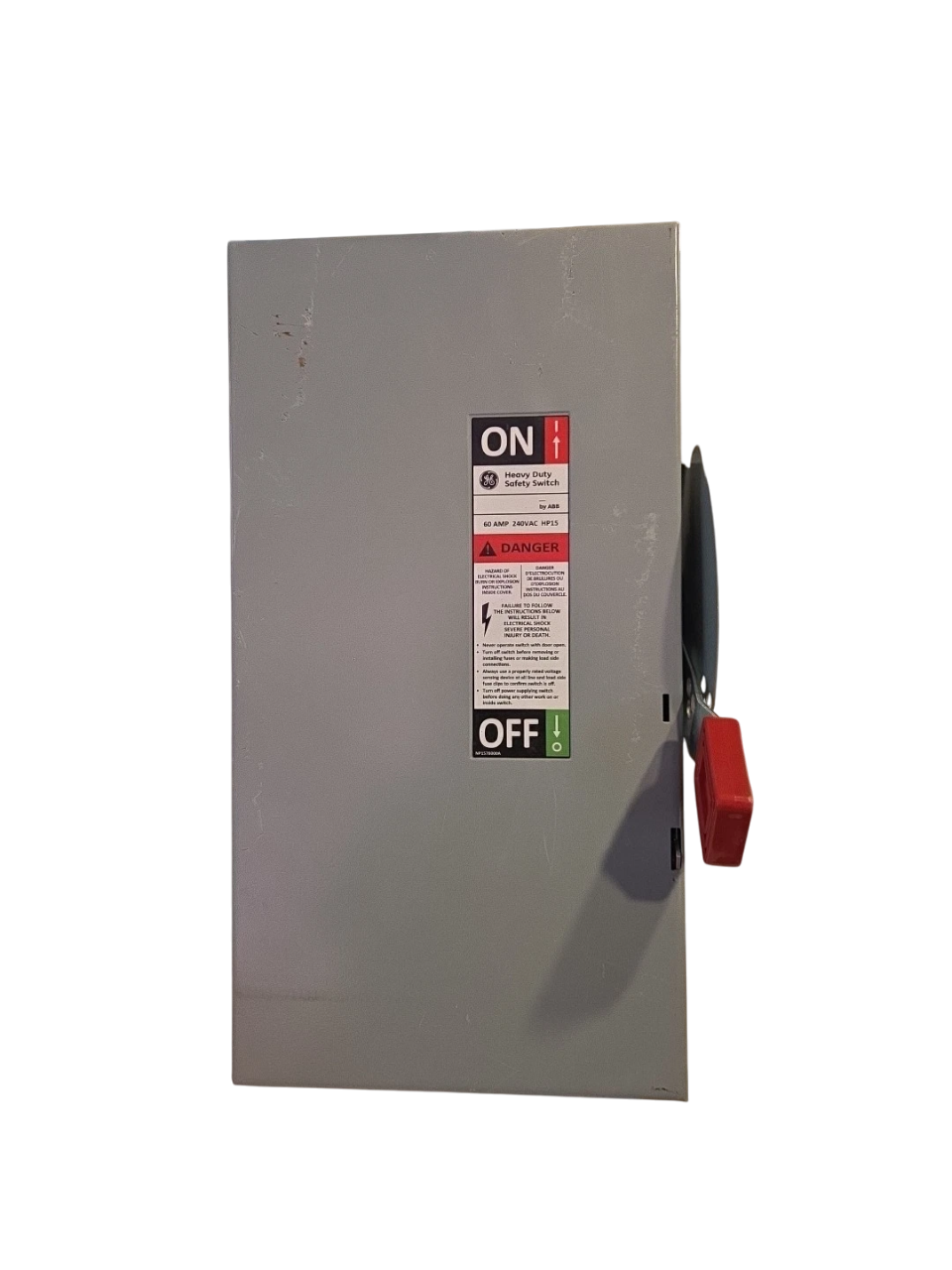 General Electric TH4322J Disconnect | 240V 60A 3P Fusible NEMA 5