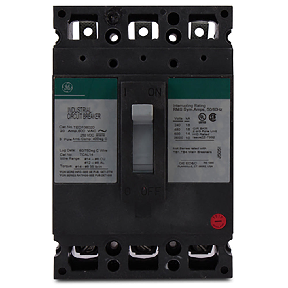 General Electric THED136025 Circuit Breaker | 600V 25A 3P 25kA@480V Bolt-On E150 Line