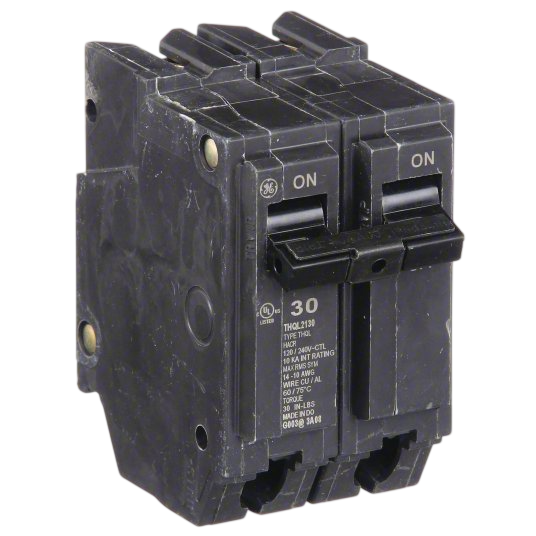 General Electric THHQB2130ST1 Circuit Breaker | 240V 30A 2P 22kA@240V Bolt-On Q-Line