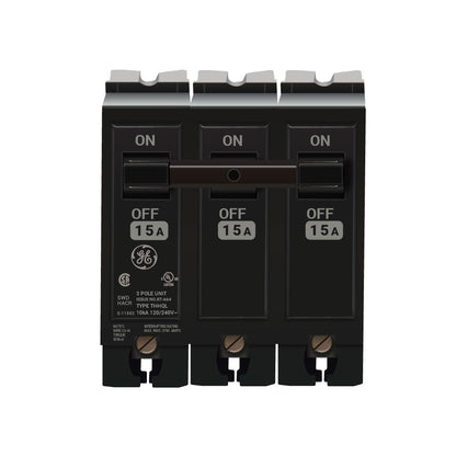 General Electric THHQL32015 Circuit Breaker | 240V 15A 3P 22kA@240V Plug-In Q-Line