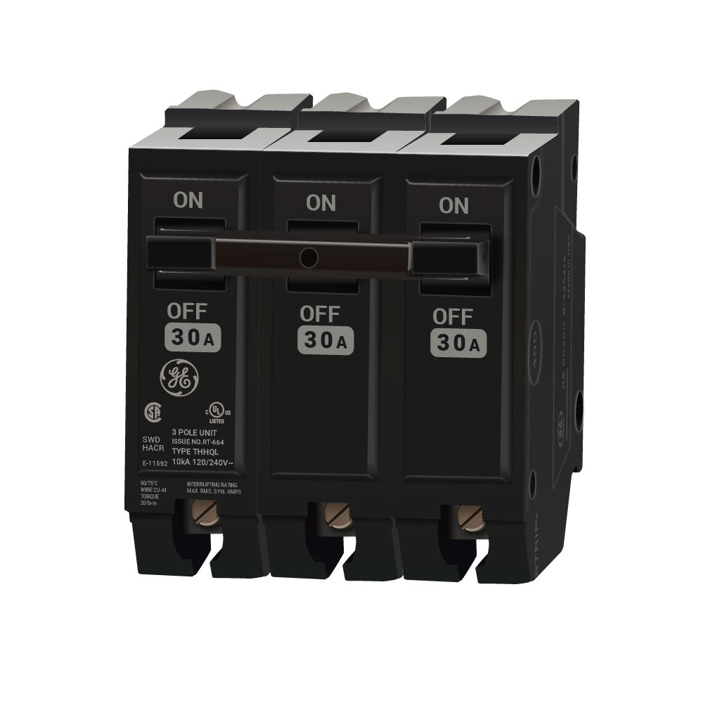 General Electric THHQL32030 Circuit Breaker 240V 30A 3P 22kA@240V Plug-In Q-Line