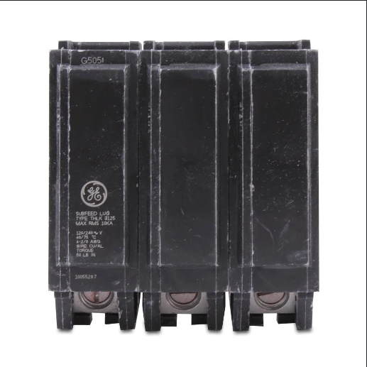 THLK3125 - General Electric Plug-In 240V 125A 3 pole circuit breaker 10kA@240V - Essential Electric Supply