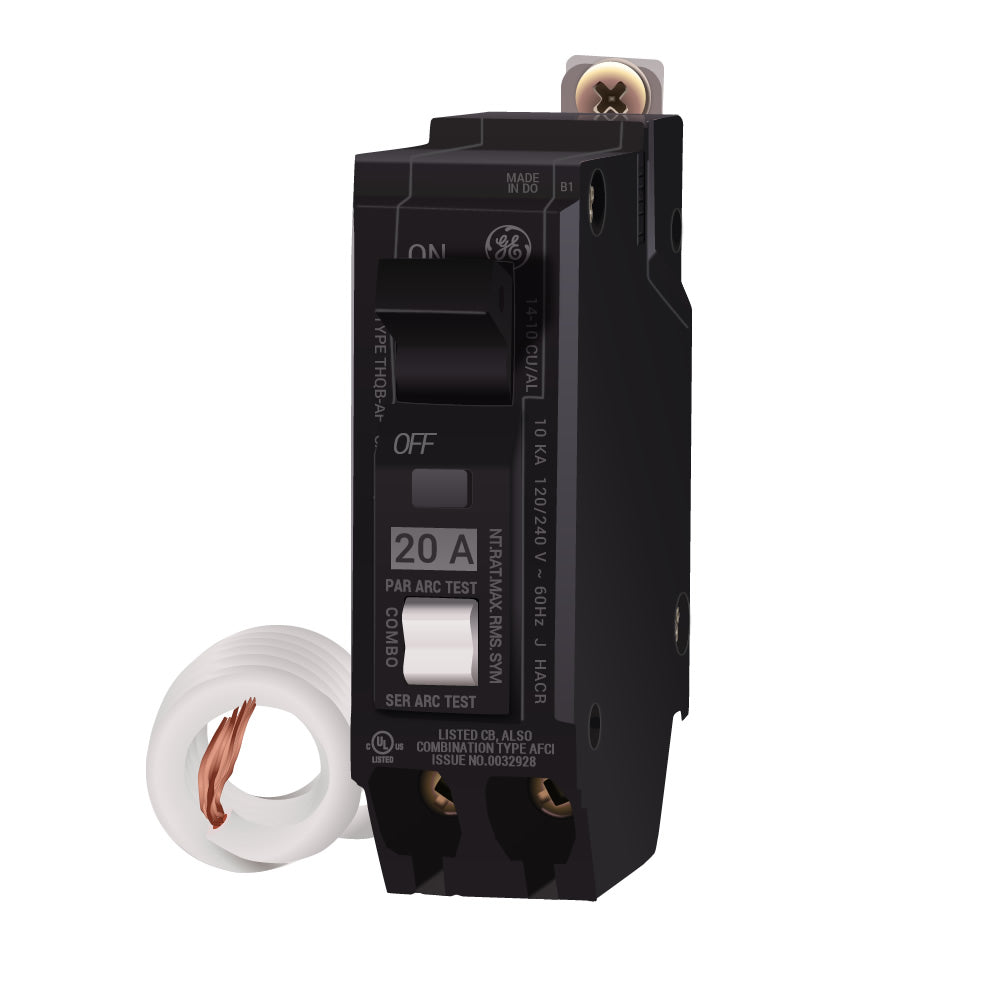 General Electric THQB1120AF2 Circuit Breaker | 240V 20A 1P 10kA@240V Bolt-On Q-Line