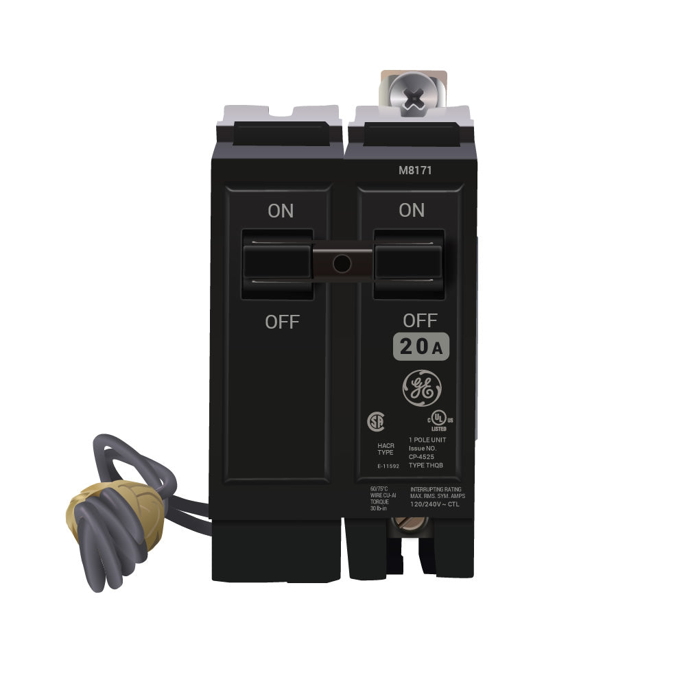 General Electric THQB1120ST1 Circuit Breaker | 120V 20A 1P 10kA@120V Bolt-On Q-Line