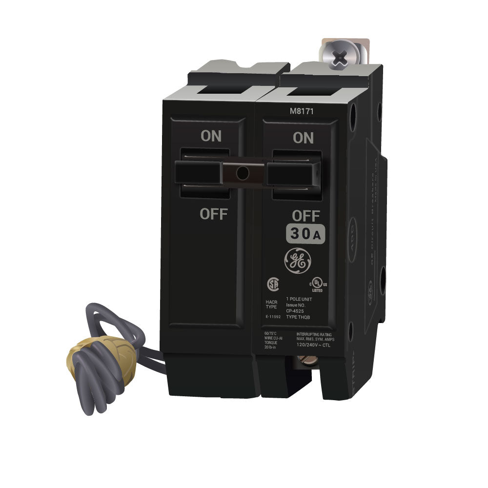 General Electric THQB1130ST1 Circuit Breaker | 120V 30A 1P 10kA@120V Bolt-On Q-Line