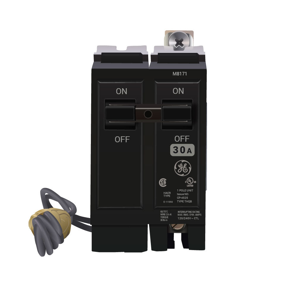 General Electric THQB1130ST1 Circuit Breaker | 120V 30A 1P 10kA@120V Bolt-On Q-Line