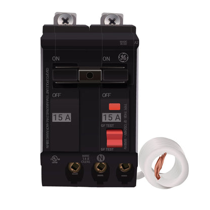 General Electric THQB2115GFT Circuit Breaker | 240V 15A 2P 10kA@240V Bolt-On Q-Line