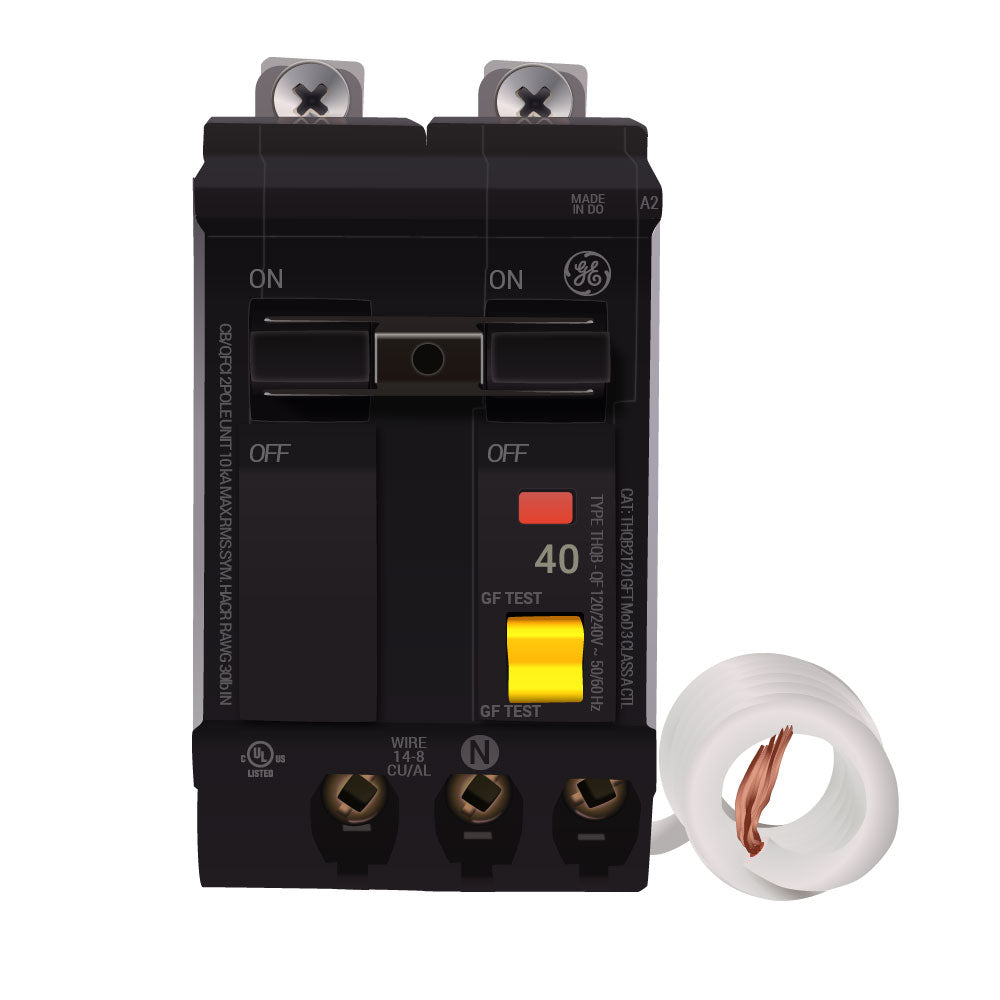 General Electric THQB2140GFEP Circuit Breaker | 240V 40A 2P 10kA@240V Bolt-On Q-Line