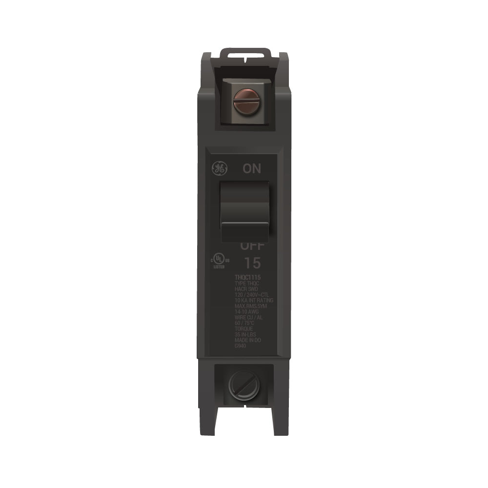 General Electric THQC1115 Circuit Breaker | 240V 15A 1P 10KA@240V Bolt-On Thermal Magnetic Q-Line