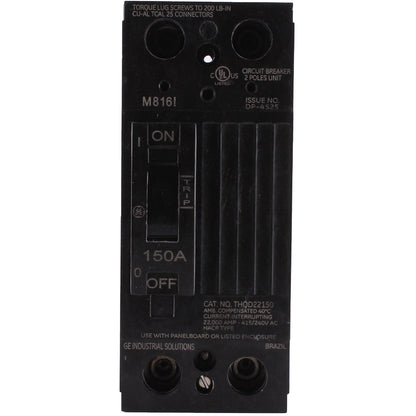General Electric THQD22150WL Molded Case Circuit Breaker | 240V 150A 2P 22kA@240V Feed-Thru Q-Line