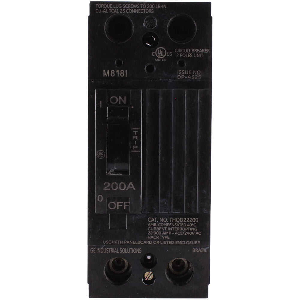 General Electric THQD22200WL Circuit Breaker | 240V 200A 2P 22kA@240V Feed-Thru Q-Line