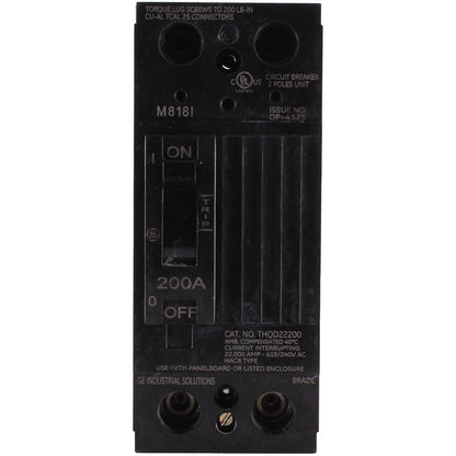 General Electric THQD22200WL Circuit Breaker | 240V 200A 2P 22kA@240V Feed-Thru Q-Line