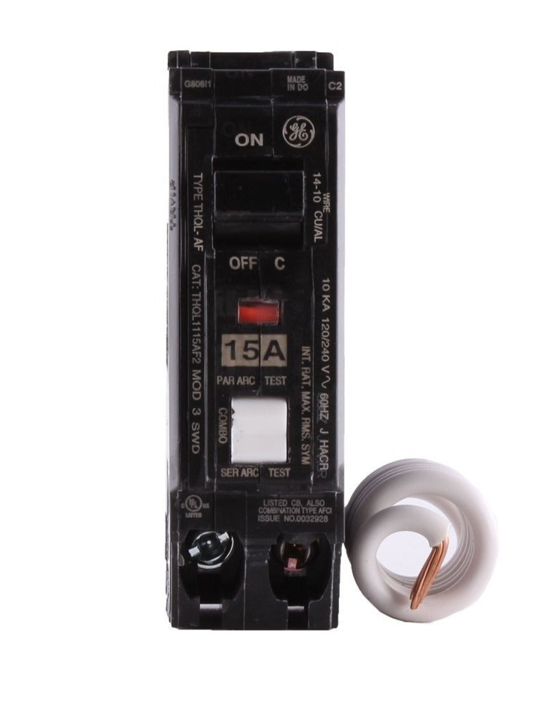 General Electric THQL1115AF2 Circuit Breaker | 240V 15A 1P 10kA@240V Q-Line