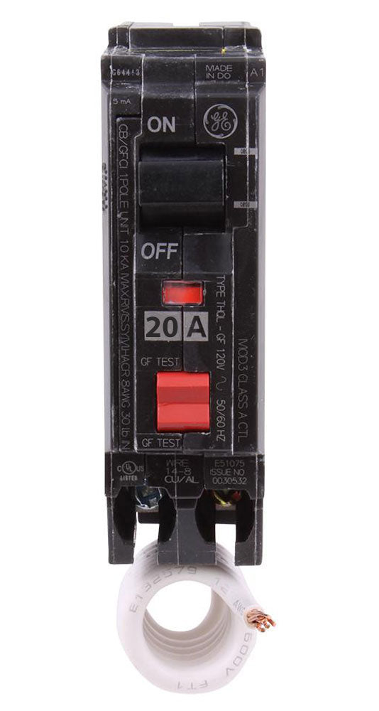 General Electric THQL1120GFEP Circuit Breaker | 120V 20A 1P 10kA@120V Q-Line