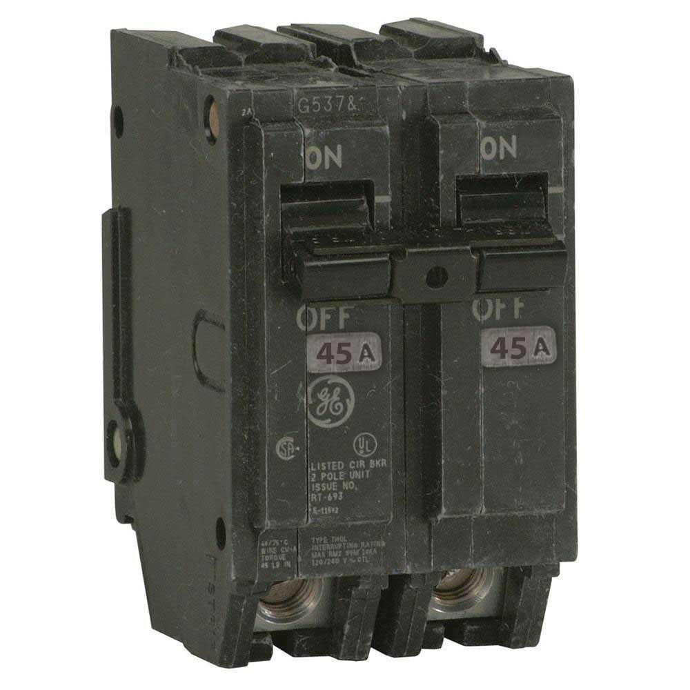 General Electric THQL2145 Circuit Breaker | 120/240V 45A 2P 10kA@120V Plug-In Q-Line