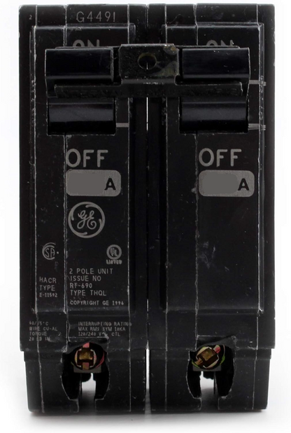 THQL2190 - General Electric Plug-In 240V 90A 2 pole circuit breaker 10kA@120V - Essential Electric Supply
