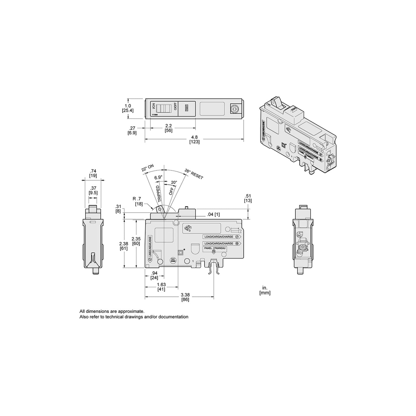 Square D HOM120CAFI Circuit Breaker 120V 20A 1P 10kA@120V Plug-In HOMELINE