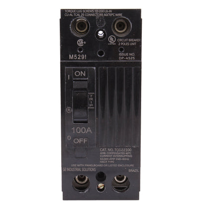 General Electric TQD22100WL Circuit Breaker | 240V 100A 2P 10kA@240V Feed-Thru Q-Line