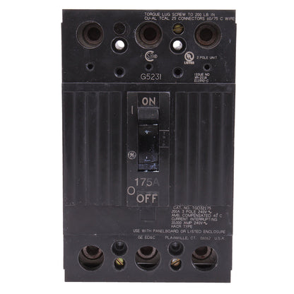 General Electric TQD32175WL Circuit Breaker | 240V 175A 3P 10kA@240V Feed-Thru Q-Line