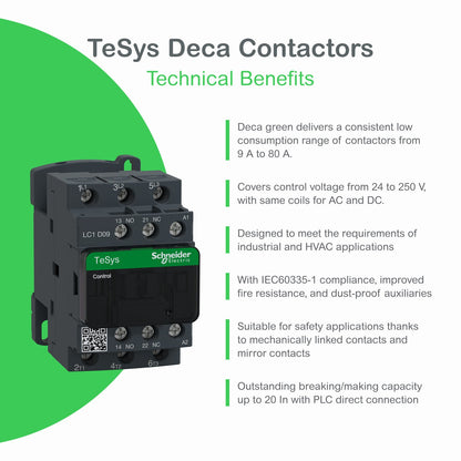 Schneider Electric LC1D25B7 Contactor | 3P 600V 40A 24V Coil TeSys D