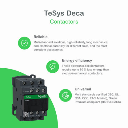 Schneider Electric LC1D25B7 Contactor | 3P 600V 40A 24V Coil TeSys D