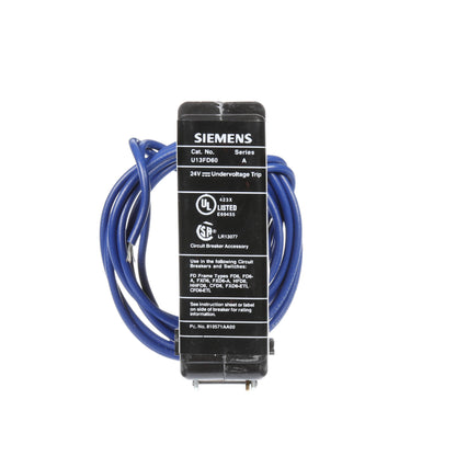 Siemens U13FD60 Circuit Breaker Under Voltage Release 24V Sentron Series