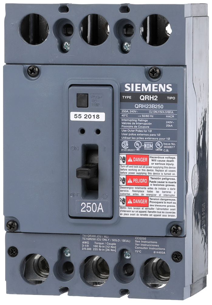 Siemens QR23B200L Circuit Breaker | 240V 200A 3P 10kA@240V Feed-Thru QR Series